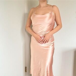 Blush Pink Satin Slip Dress XS